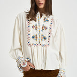 Blusa donna ricamata bianco avorio HT0904FA D3J06E23EC MARANT ETOILE 