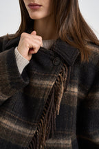 Cappotto donna corto Galeane a quadri marrone MA0571FA D3D01EBKKI MARANT ETOILE 