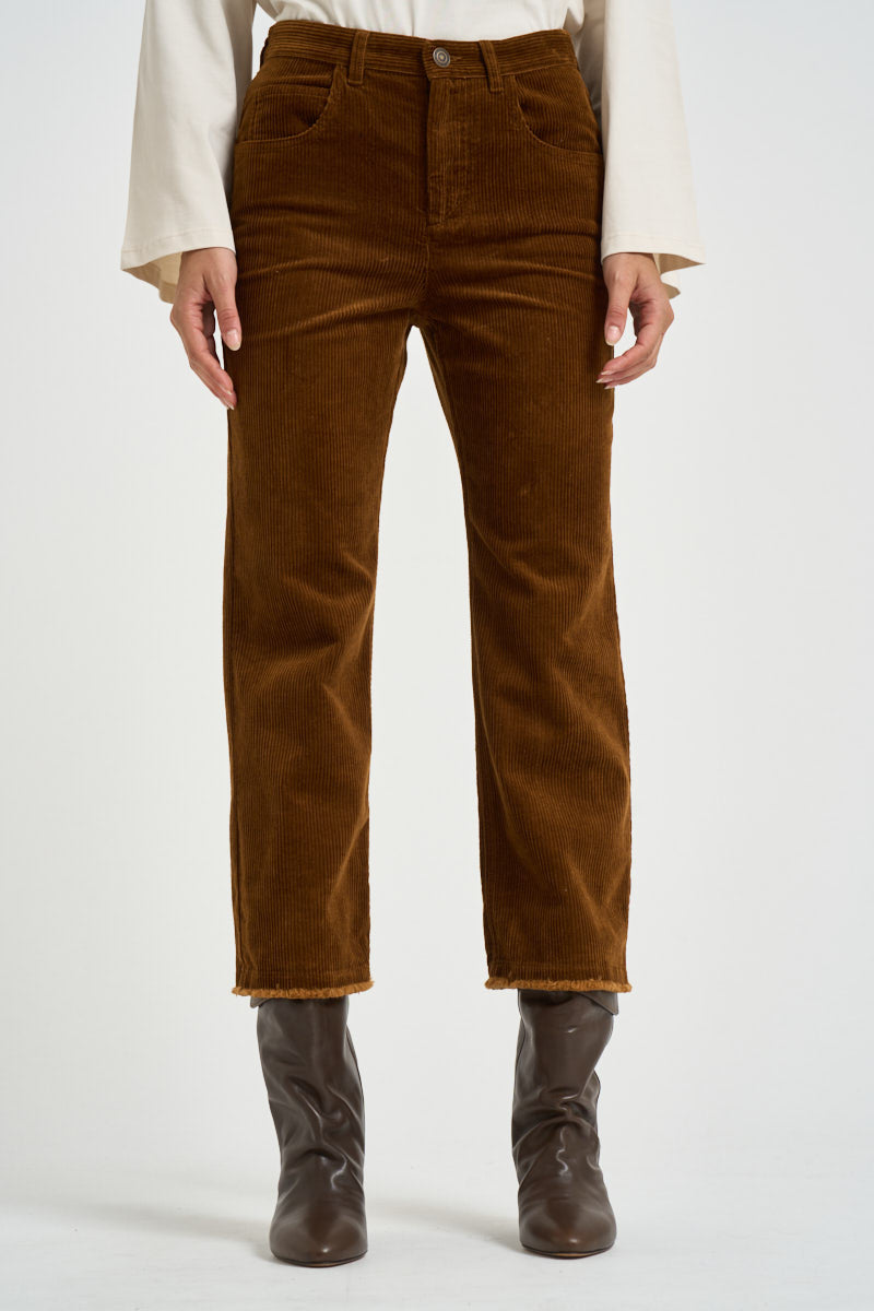 Pantalone donna in velluto a coste tabacco PA0708FA D3G02E50CA MARANT ETOILE 