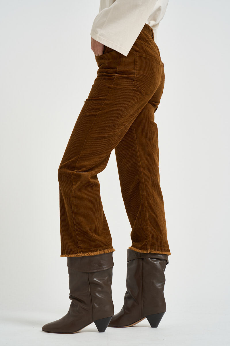 Pantalone donna in velluto a coste tabacco PA0708FA D3G02E50CA MARANT ETOILE 