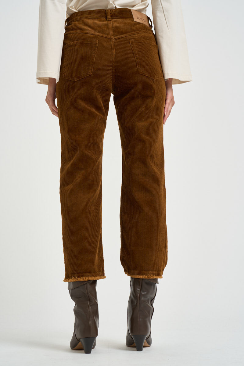 Pantalone donna in velluto a coste tabacco PA0708FA D3G02E50CA MARANT ETOILE 