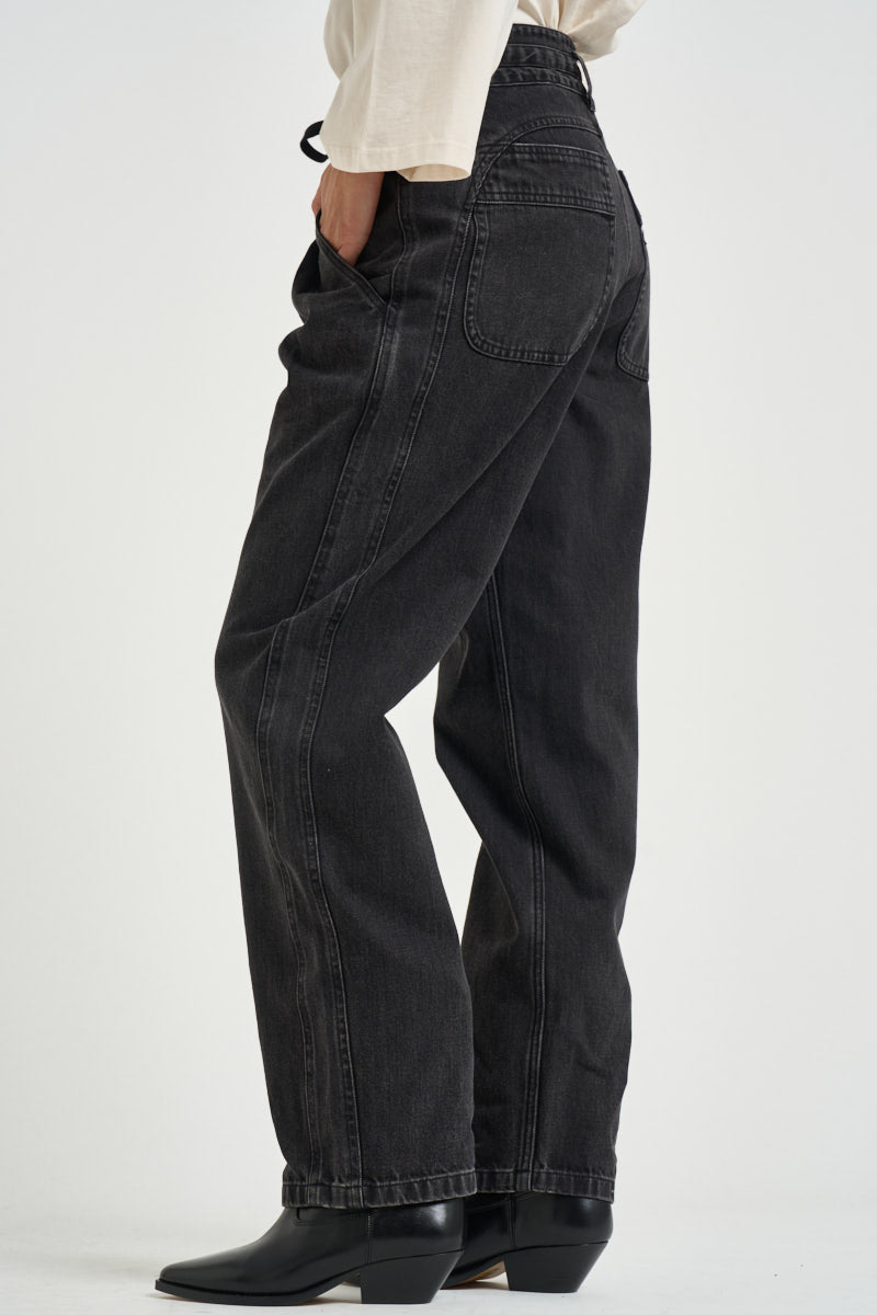 Jeans donna ilsa con coulisse nero PA0738FA D3H01E02FK MARANT ETOILE 