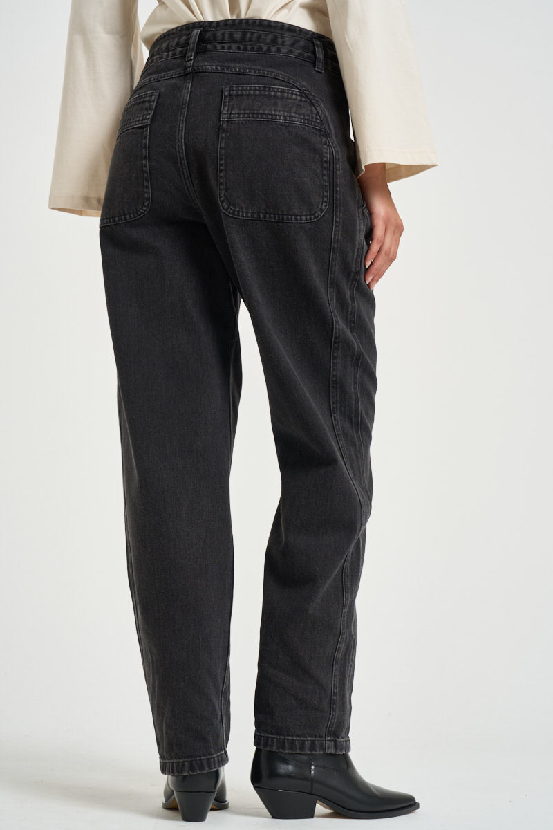 Jeans donna ilsa con coulisse nero PA0738FA D3H01E02FK MARANT ETOILE 