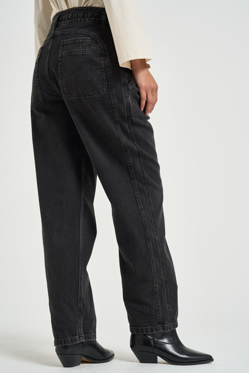 Jeans donna ilsa con coulisse nero PA0738FA D3H01E02FK MARANT ETOILE 