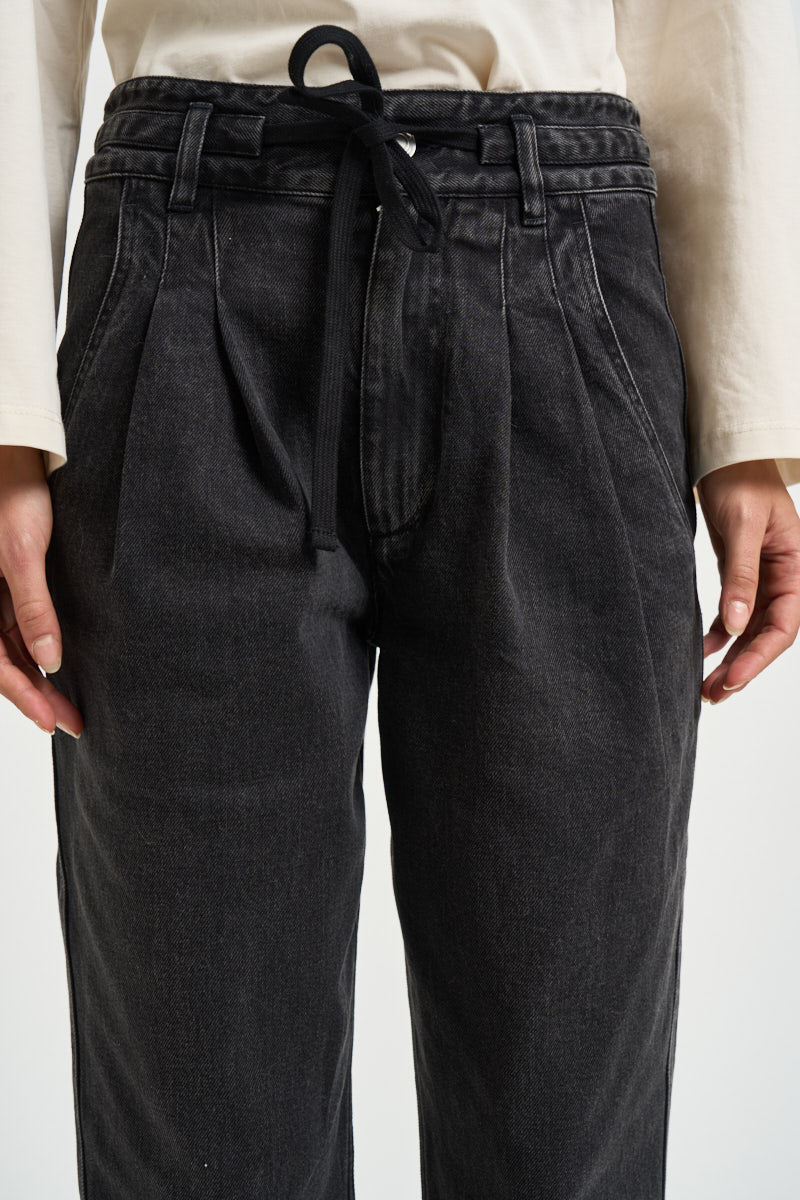 Jeans donna ilsa con coulisse nero PA0738FA D3H01E02FK MARANT ETOILE 