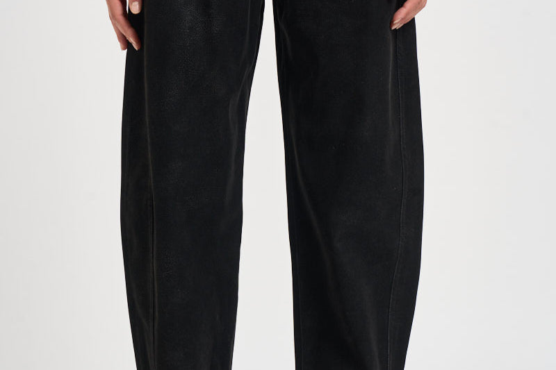 Pantalone donna Belky nero effetto pelle PA0780FA D3D01E01BK MARANT ETOILE 