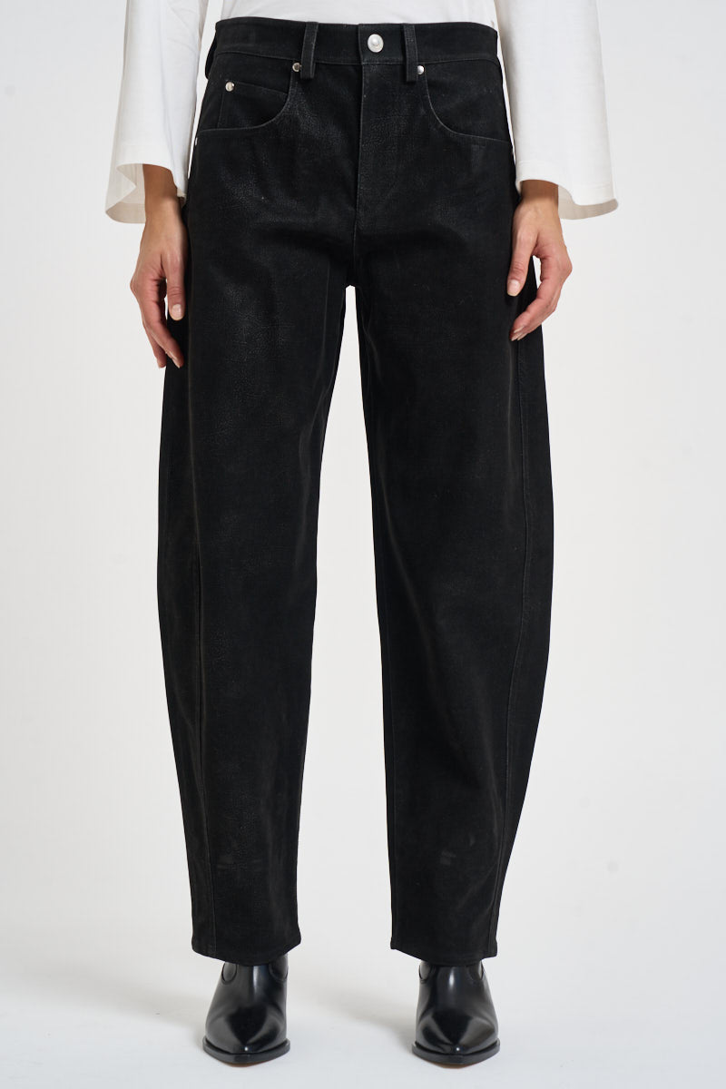 Pantalone donna Belky nero effetto pelle PA0780FA D3D01E01BK MARANT ETOILE 