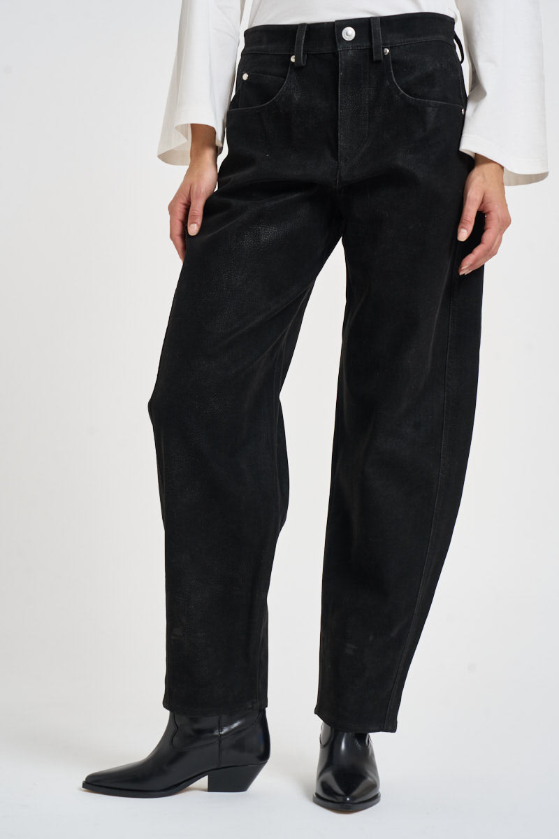Pantalone donna Belky nero effetto pelle PA0780FA D3D01E01BK MARANT ETOILE 