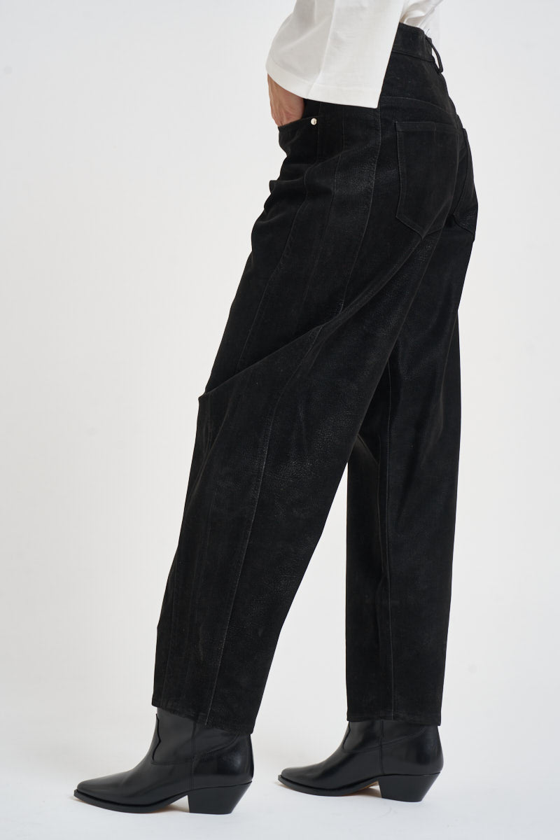 Pantalone donna Belky nero effetto pelle PA0780FA D3D01E01BK MARANT ETOILE 