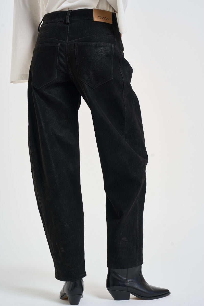 Pantalone donna Belky nero effetto pelle PA0780FA D3D01E01BK MARANT ETOILE 