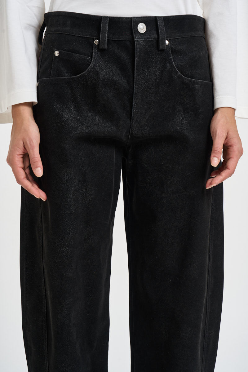 Pantalone donna Belky nero effetto pelle PA0780FA D3D01E01BK MARANT ETOILE 
