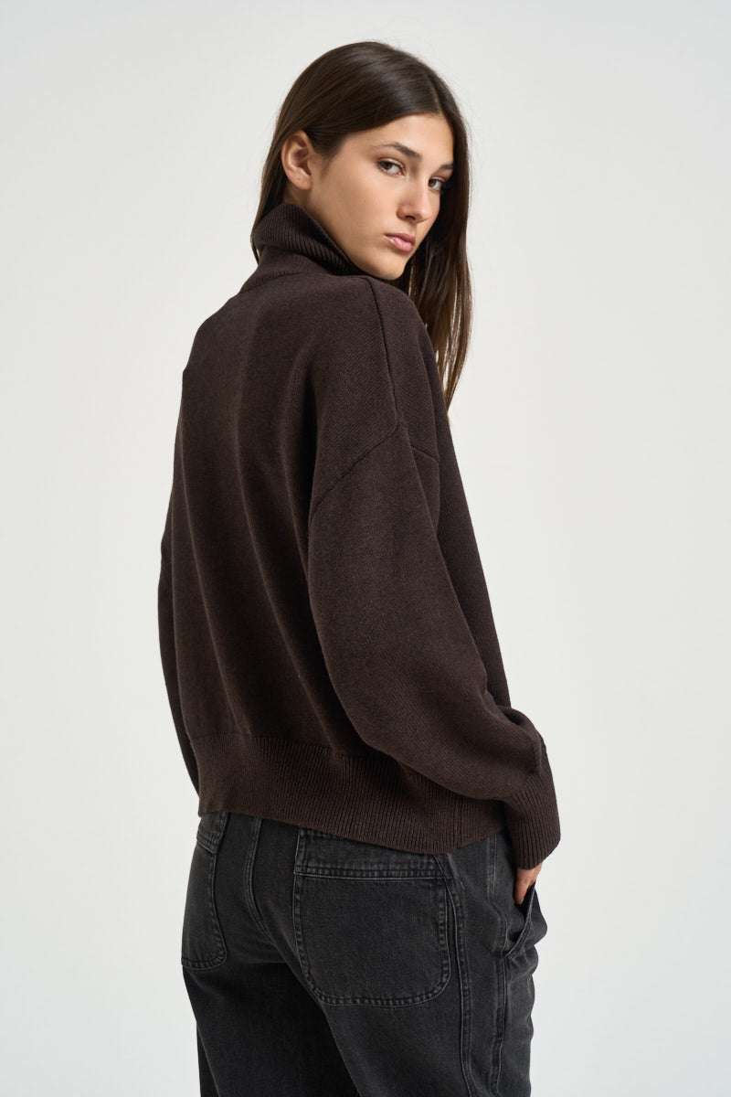 Maglia donna Nasha dolcevita cioccolato PU0663FA C1L17E50CL MARANT ETOILE 