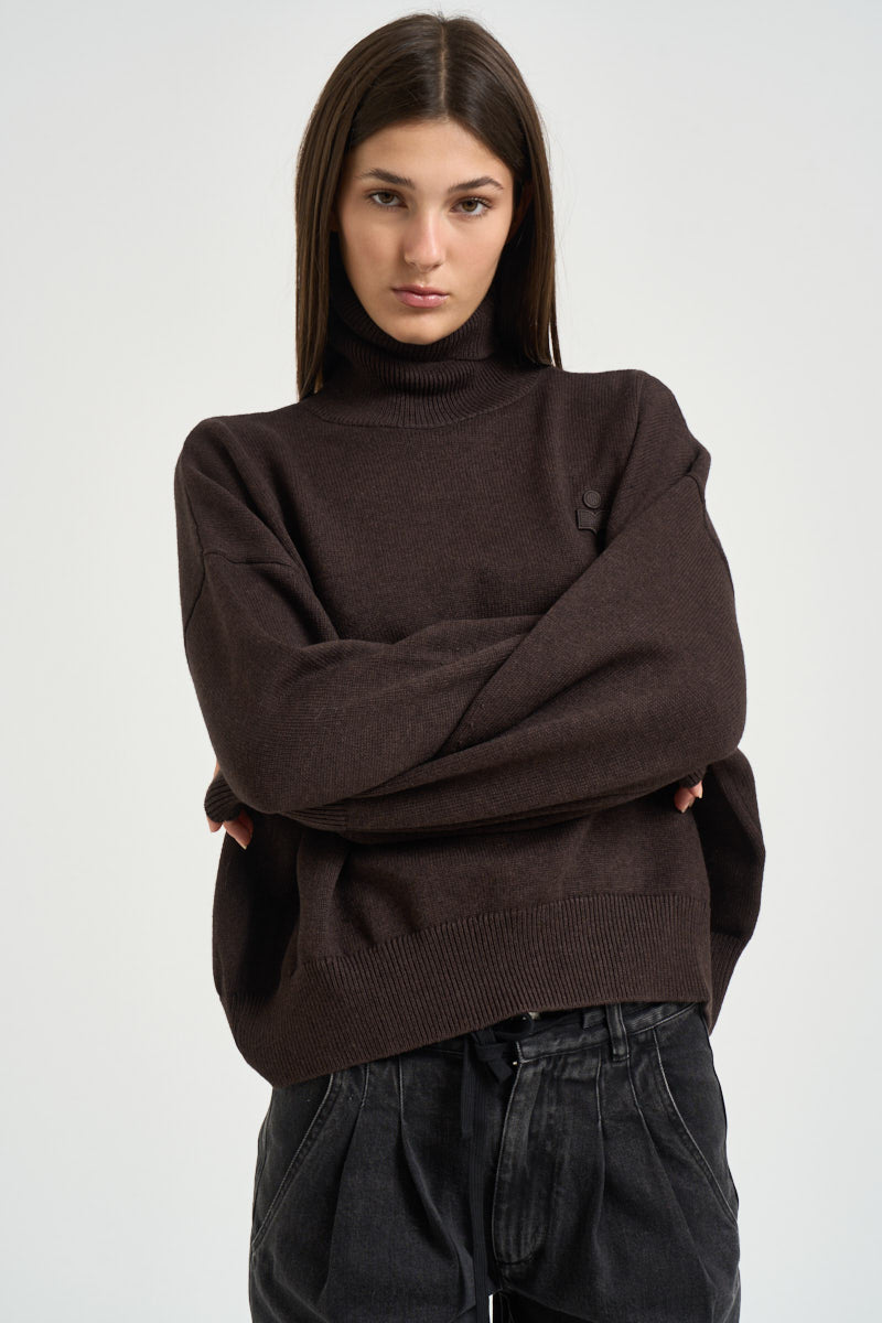 Maglia donna Nasha dolcevita cioccolato PU0663FA C1L17E50CL MARANT ETOILE 