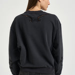 Felpa donna Vella con ricamo grigio scuro SW0196FA D3M05E02FK MARANT ETOILE 