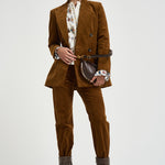 Blazer donna a coste in velluto tabacco VE0686FA D3G02E50CA MARANT ETOILE 