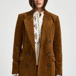 Blazer donna a coste in velluto tabacco VE0686FA D3G02E50CA MARANT ETOILE 