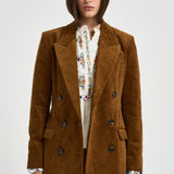 Blazer donna a coste in velluto tabacco VE0686FA D3G02E50CA MARANT ETOILE 