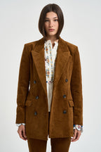 Blazer donna a coste in velluto tabacco VE0686FA D3G02E50CA MARANT ETOILE 