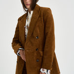 Blazer donna a coste in velluto tabacco VE0686FA D3G02E50CA MARANT ETOILE 