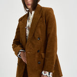 Blazer donna a coste in velluto tabacco VE0686FA D3G02E50CA MARANT ETOILE 