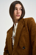 Blazer donna a coste in velluto tabacco VE0686FA D3G02E50CA MARANT ETOILE 