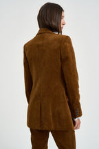 Blazer donna a coste in velluto tabacco VE0686FA D3G02E50CA MARANT ETOILE 