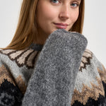 Maglione donna girocollo fantasia jacquard multicolor grigio SW05 DARKGREY MARZIANOBELLO 