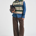 Gilet donna in maglia fantasia beige SAVANA 12123003 MAX MARA WEEKEND 