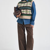 Gilet donna in maglia fantasia beige SAVANA 12123003 MAX MARA WEEKEND 