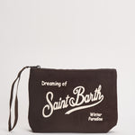 Pochette donna Aline in velluto a costine marrone ALINECORDUROY 00128M MC2 SAINT BARTH 