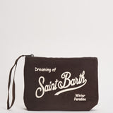 Pochette donna Aline in velluto a costine marrone ALINECORDUROY 00128M MC2 SAINT BARTH 