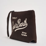 Pochette donna Aline in velluto a costine marrone ALINECORDUROY 00128M MC2 SAINT BARTH 