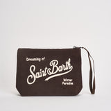 Pochette donna Aline in velluto a costine marrone ALINECORDUROY 00128M MC2 SAINT BARTH 