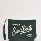 Pochette donna Aline in velluto a costine verde ALINECORDUROY 00136M MC2 SAINT BARTH 