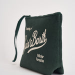 Pochette donna Aline in velluto a costine verde ALINECORDUROY 00136M MC2 SAINT BARTH 