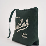 Pochette donna Aline in velluto a costine verde ALINECORDUROY 00136M MC2 SAINT BARTH 