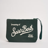 Pochette donna Aline in velluto a costine verde ALINECORDUROY 00136M MC2 SAINT BARTH 