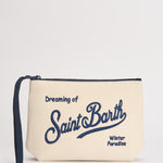 Pochette donna Aline in velluto a costine panna ALINECORDUROY 00347M MC2 SAINT BARTH 