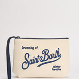 Pochette donna Aline in velluto a costine panna ALINECORDUROY 00347M MC2 SAINT BARTH 