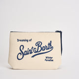 Pochette donna Aline in velluto a costine panna ALINECORDUROY 00347M MC2 SAINT BARTH 