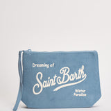 Pochette donna Aline in velluto a costine celeste ALINECORDUROY 00471 MC2 SAINT BARTH 