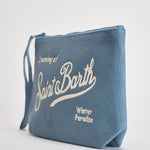 Pochette donna Aline in velluto a costine celeste ALINECORDUROY 00471 MC2 SAINT BARTH 