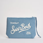 Pochette donna Aline in velluto a costine celeste ALINECORDUROY 00471 MC2 SAINT BARTH 