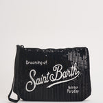 Pochette donna Aline con paillettes nera ALINEPAILLETTES 00315M MC2 SAINT BARTH 