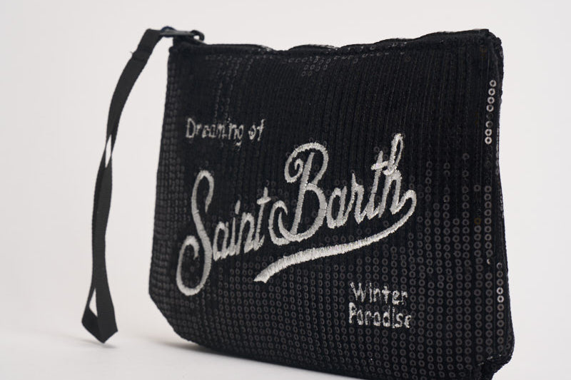 Pochette donna Aline con paillettes nera ALINEPAILLETTES 00315M MC2 SAINT BARTH 