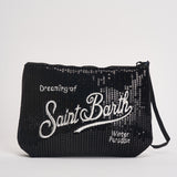 Pochette donna Aline con paillettes nera ALINEPAILLETTES 00315M MC2 SAINT BARTH 