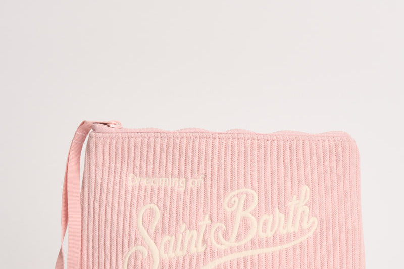 Pochette donna Aline in maglia tricot rosa ALINETRICOT 00313M MC2 SAINT BARTH 