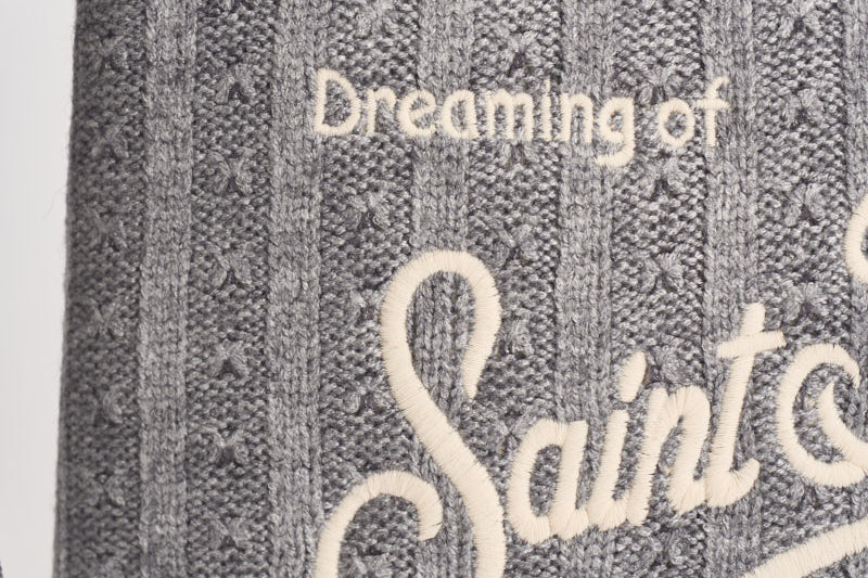 Pochette donna Aline in maglia tricot grigia ALINETRICOT 00650M MC2 SAINT BARTH 