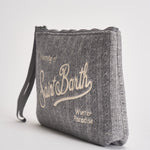 Pochette donna Aline in maglia tricot grigia ALINETRICOT 00650M MC2 SAINT BARTH 