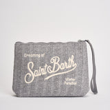 Pochette donna Aline in maglia tricot grigia ALINETRICOT 00650M MC2 SAINT BARTH 